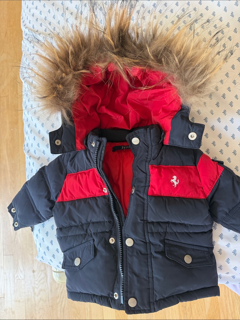 Ferrari Red & navy blue Puffer Jacket